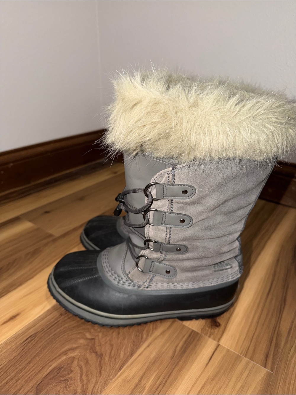 Sorel Grey Faux-Fur Winter Boots